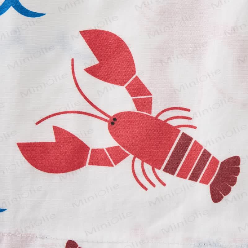 Completo senza maniche da due pezzi per bambini con stampa aragosta rossa - image 4