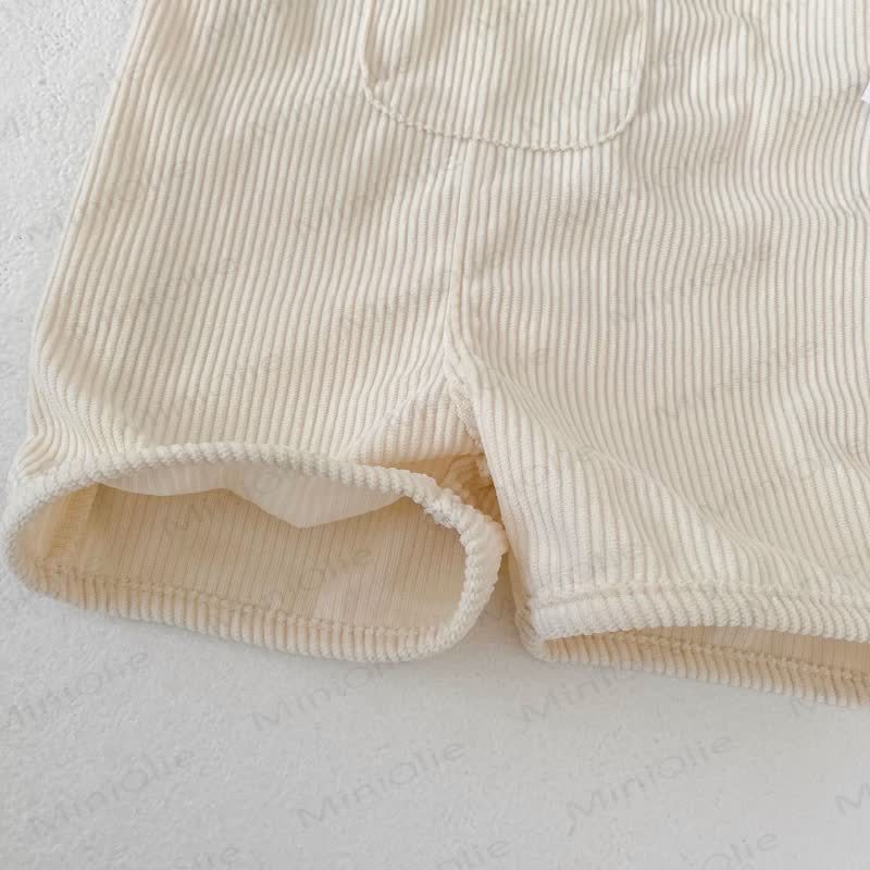 Tutina a coste tinta unita con orsetto per neonati - image 7