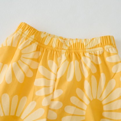 Completo da neonata/bambina giallo girasole senza maniche, 2 pezzi - image 5