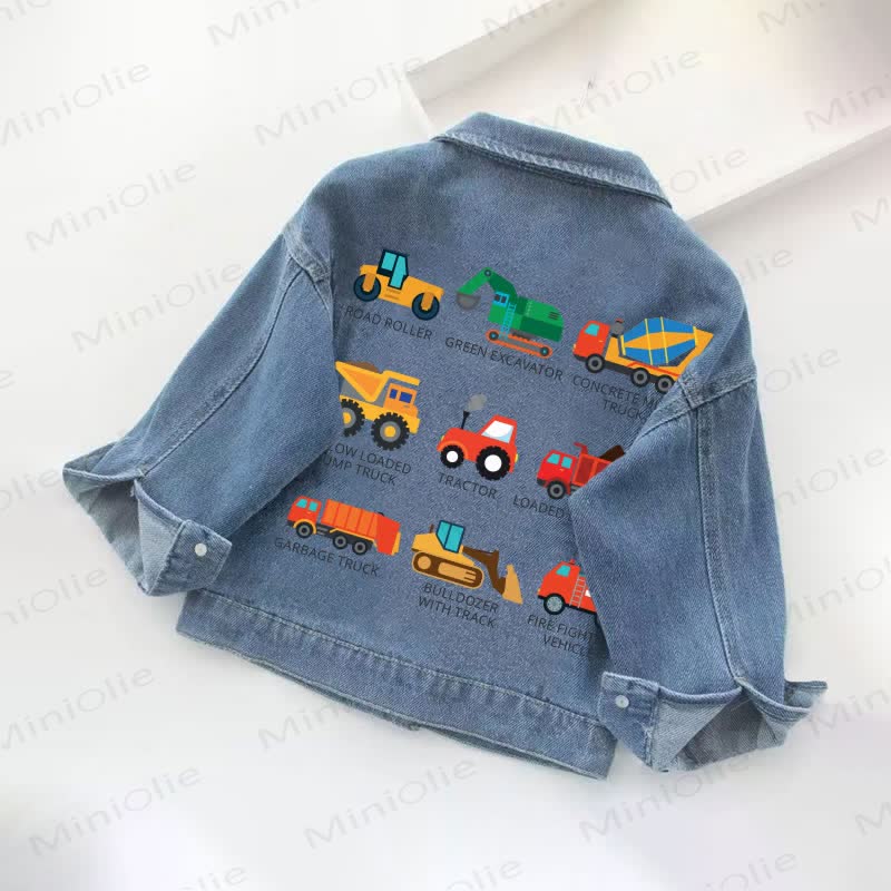 Giacca di jeans per bambini con stampa di auto - image 2