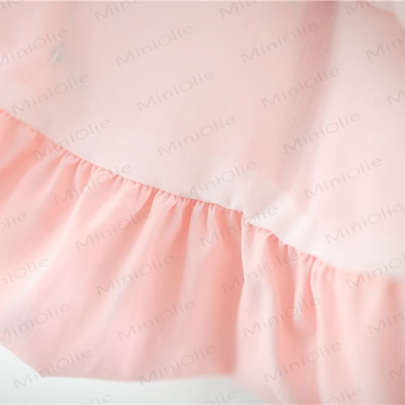 Completo da bambina composto da canotta e pantaloncini in cotone rosa con fiori. - image 7
