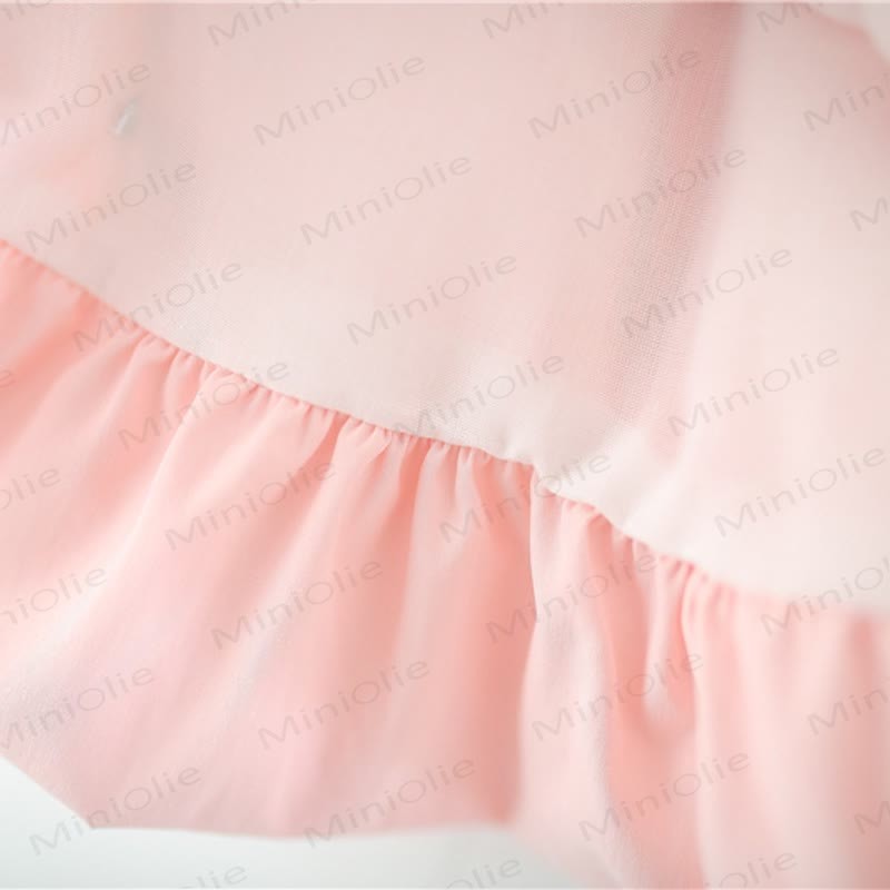 Completo da bambina composto da canotta e pantaloncini in cotone rosa con fiori. - image 7