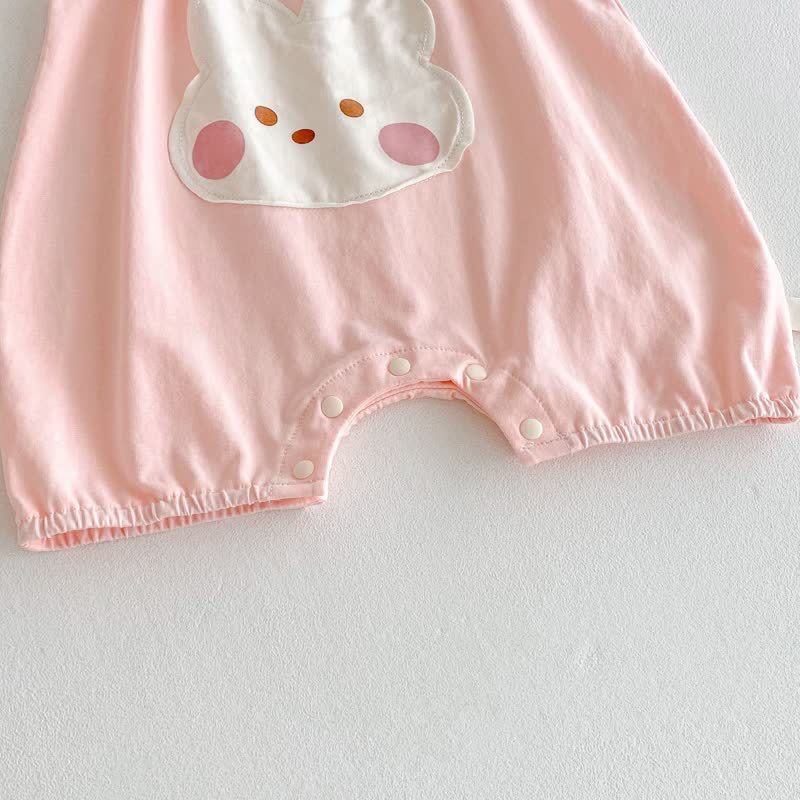 Tutina da bambina con spalline a fiori e coniglietti - image 8