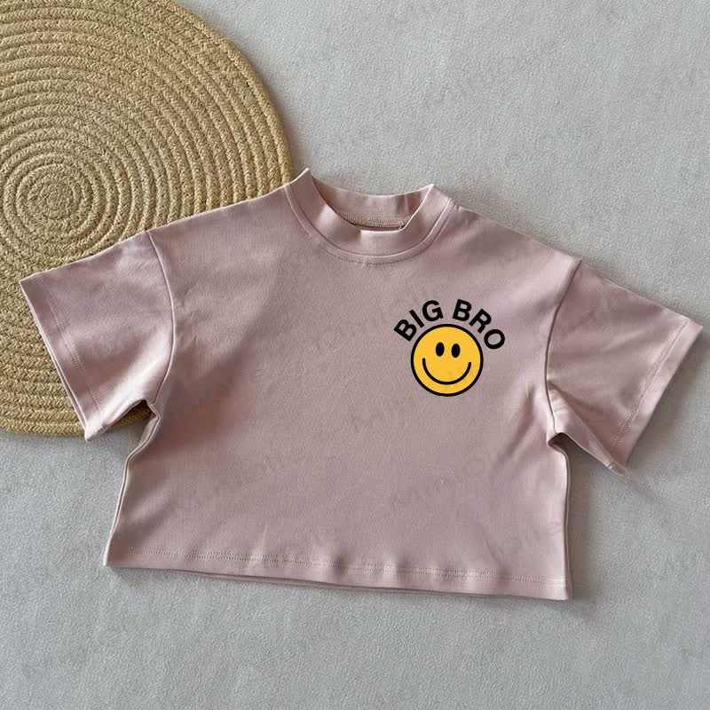 Maglietta estiva casual "BIG BRO Baby Smiling Face" - Rosa corallo - 2-3T - image 3