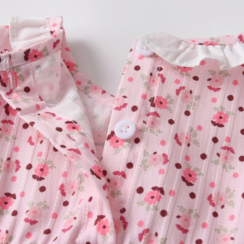 Body rosa baby con stampa floreale e fascia per capelli - image 3