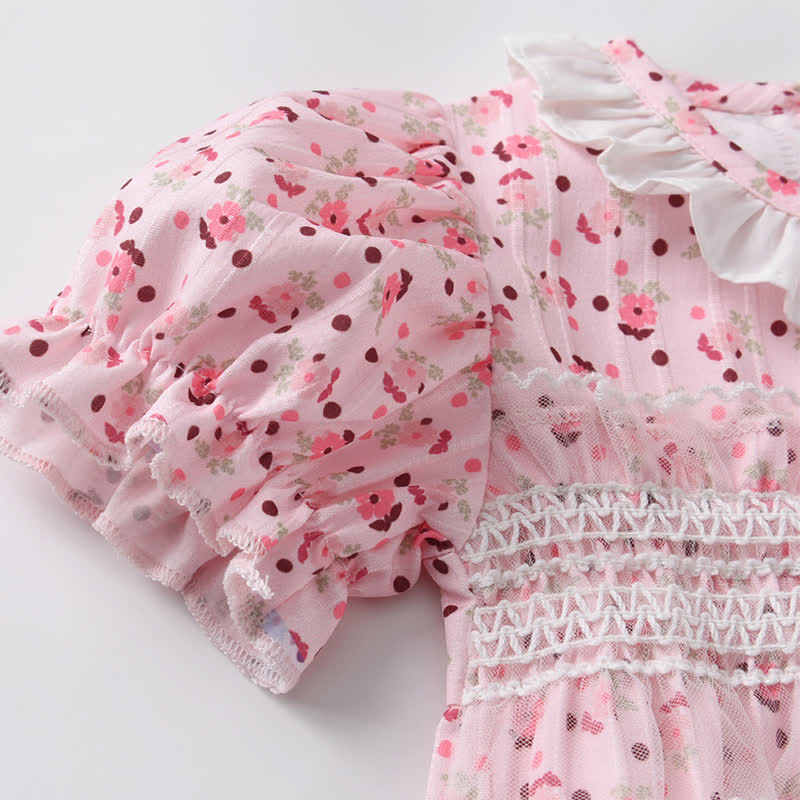 Body rosa baby con stampa floreale e fascia per capelli - image 2