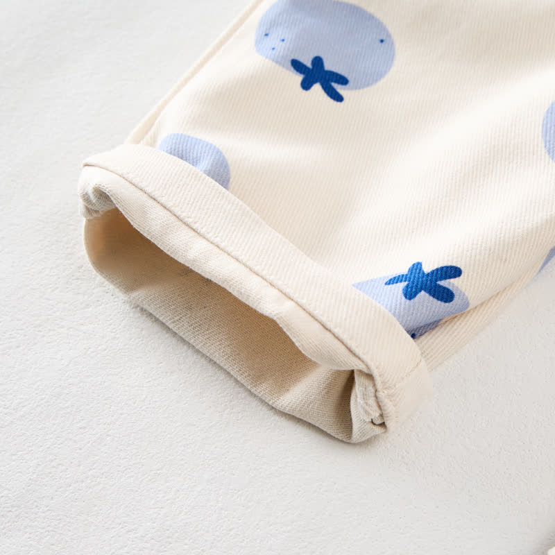 Salopette per neonati e bambini con stampa integrale di mirtilli e tasca frontale - image 5
