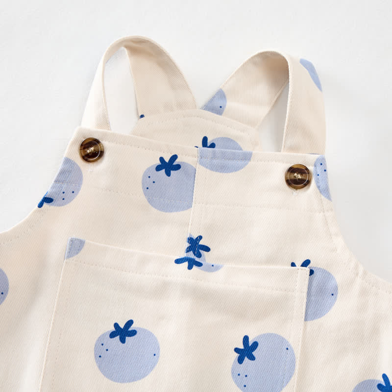 Salopette per neonati e bambini con stampa integrale di mirtilli e tasca frontale - image 4
