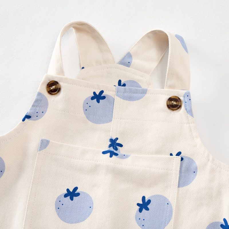 Salopette per neonati e bambini con stampa integrale di mirtilli e tasca frontale - image 4