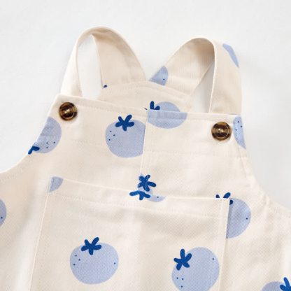 Salopette per neonati e bambini con stampa integrale di mirtilli e tasca frontale - image 4