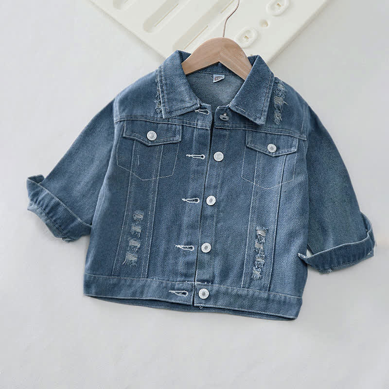 Giacca di jeans per bambini con stampa floreale multicolore - image 2