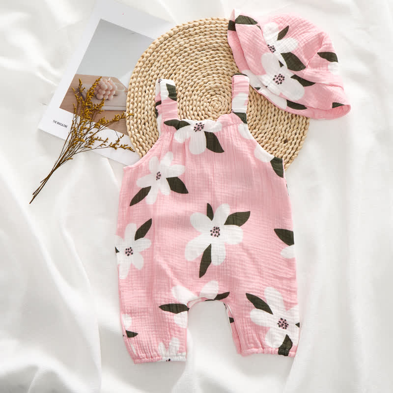 Tutina bianca a fiori per neonati con cappellino - image 2