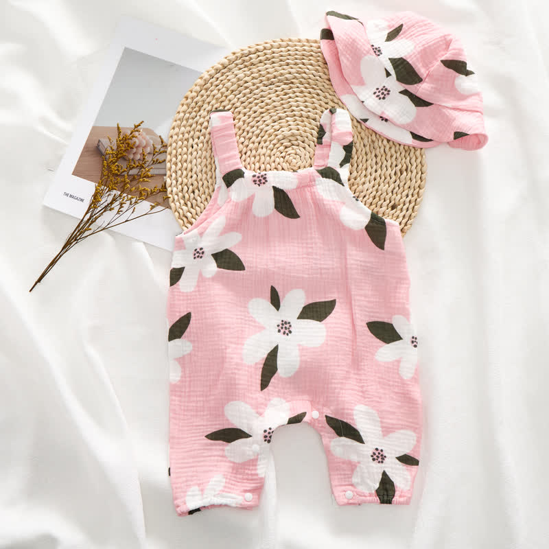 Tutina bianca a fiori per neonati con cappellino - image 3