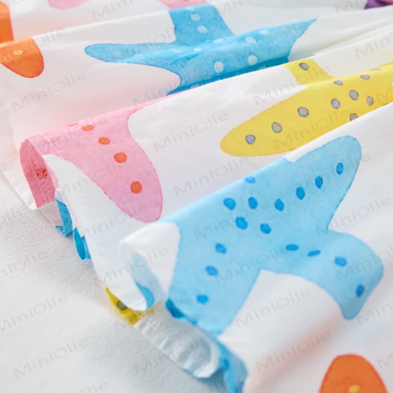 Vestitino colorato con fiocco a stella marina e cappellino per bambina - image 8