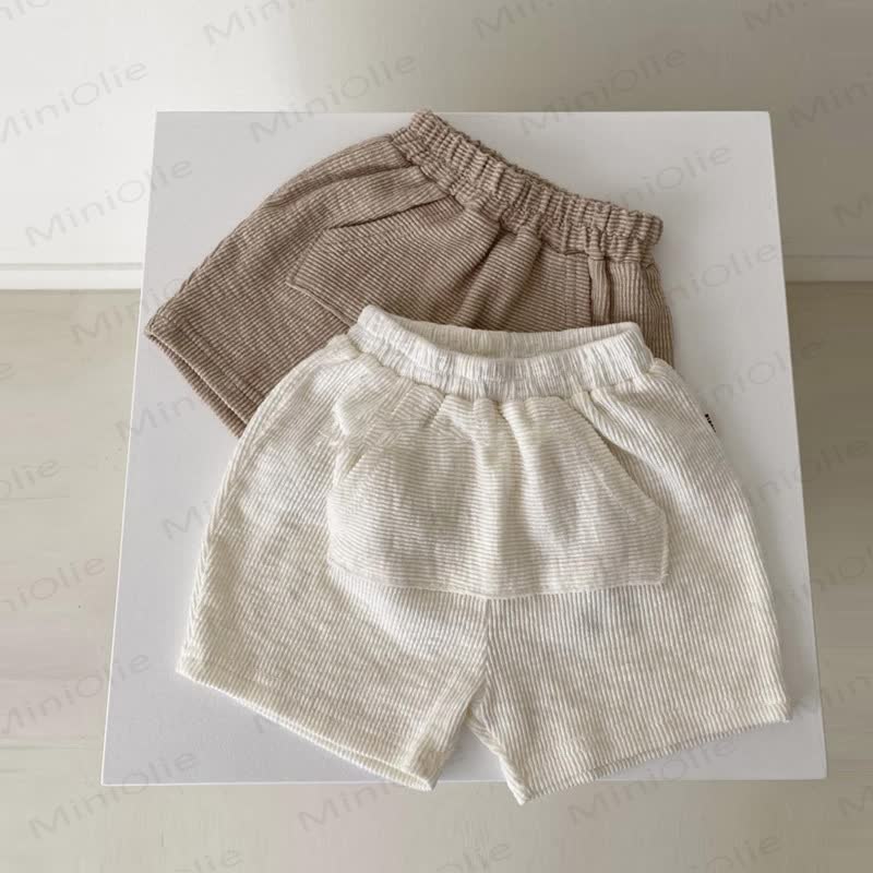 Pantaloncini o maglietta a coste in tinta unita per neonati in cotone. - image 1