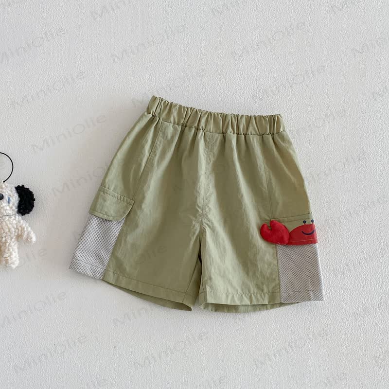 Maglietta a righe in cotone o pantaloncini a tinta unita per neonati e bambini piccoli - Pantaloncini verdi - 4-5T - image 7