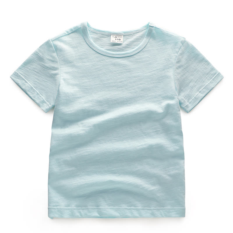 Maglietta girocollo a tinta unita per bambini - Azzurro chiaro - 7-8T - image 6