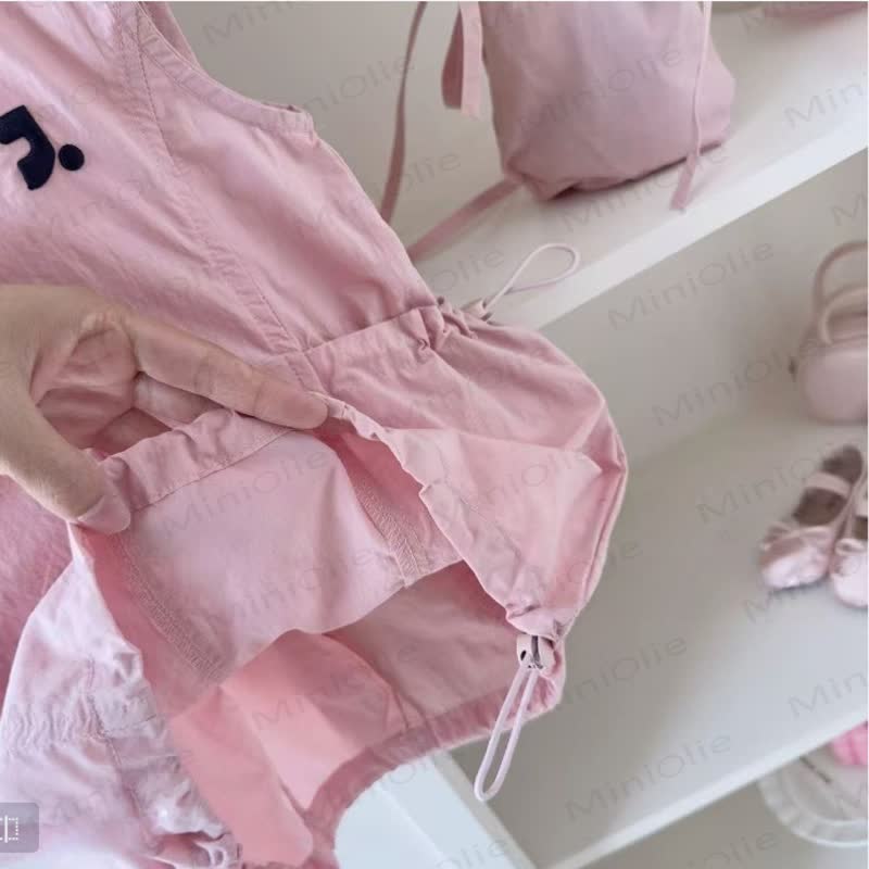 Gilet rosa tinta unita in cotone per bambina - image 3
