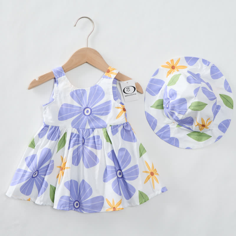 Vestitino con cappellino a tema fiori per bambina - image 3