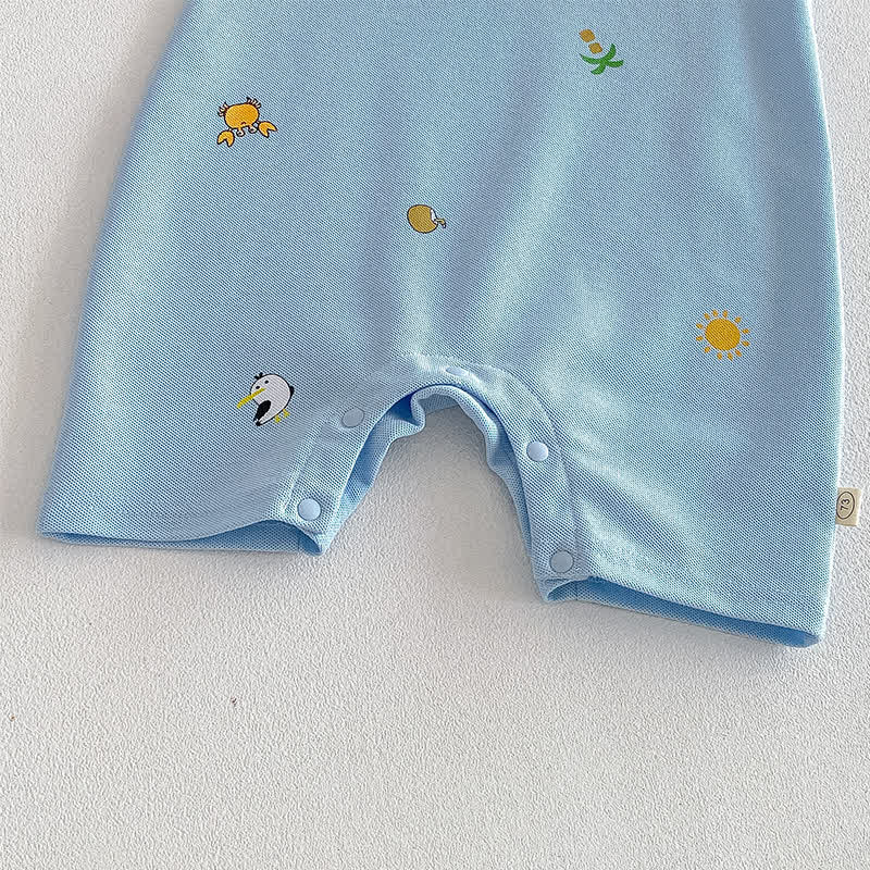 Tutina senza maniche con stampa, colletto polo, per neonato. - image 8