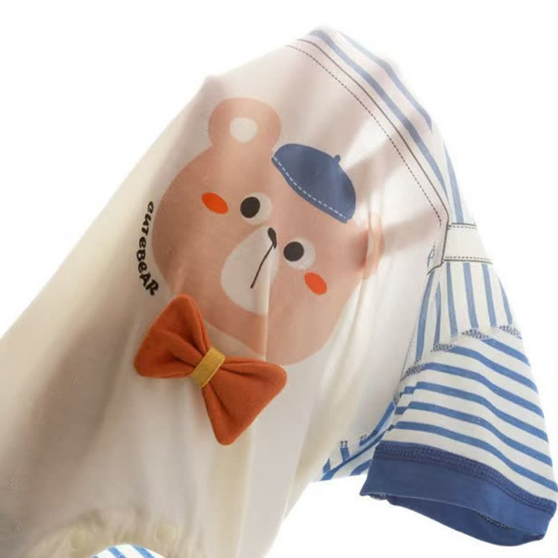 Tutina a righe con stampa animalier per neonati - image 7