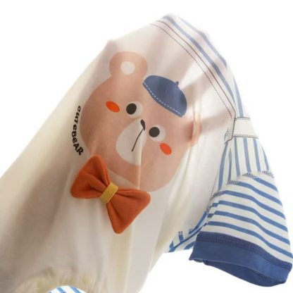 Tutina a righe con stampa animalier per neonati - image 7