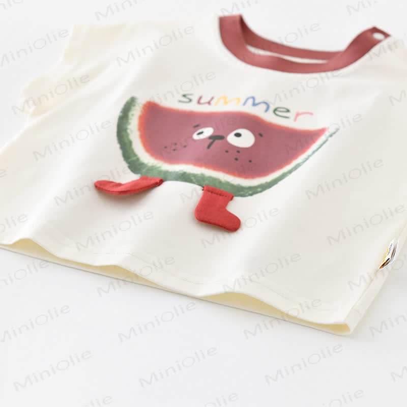 Canotta in cotone con stampa anguria o pantaloncini a quadri per neonati e bambini piccoli - image 4