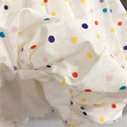 Vestito senza maniche in cotone a pois per bambina - image 5