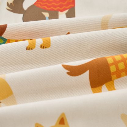 Salopette beige per neonati e bambini con stampa di cani e tasche - image 5