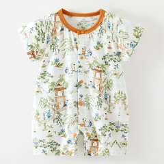 Tutina estiva per neonati con stampa giardino/oceano - Giardino Bianco - 18-24 mesi - image 1