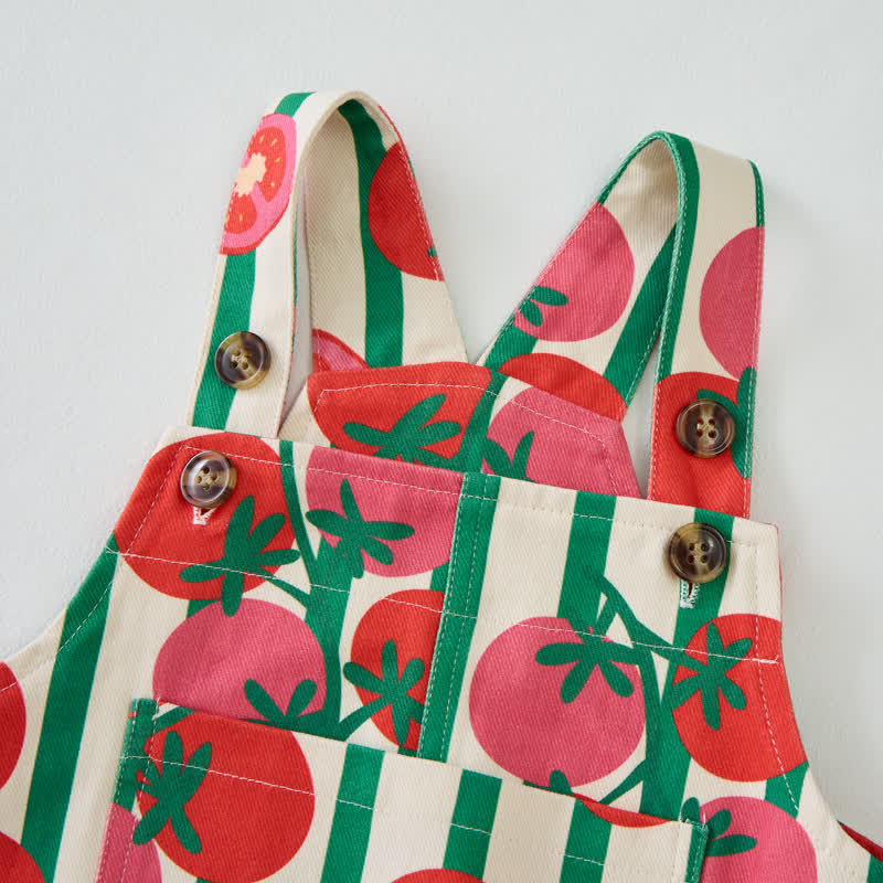 Salopette con tasche per neonati e bambini piccoli con pomodori - image 2