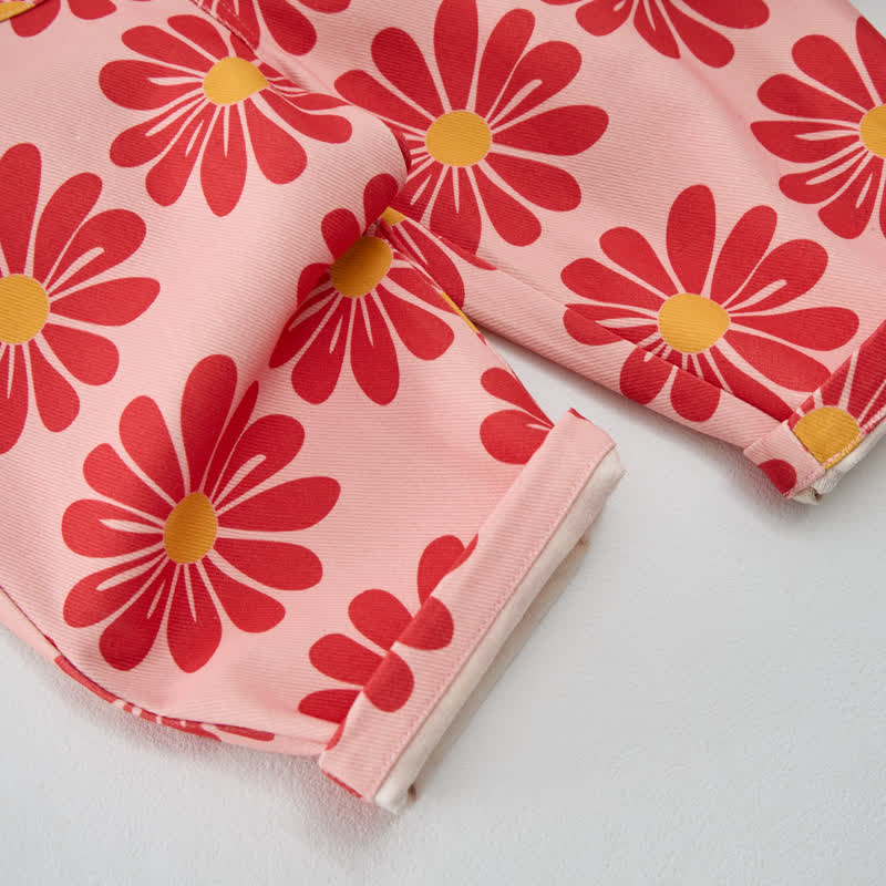 Salopette rosa a fiori per neonati e bambini piccoli - image 5