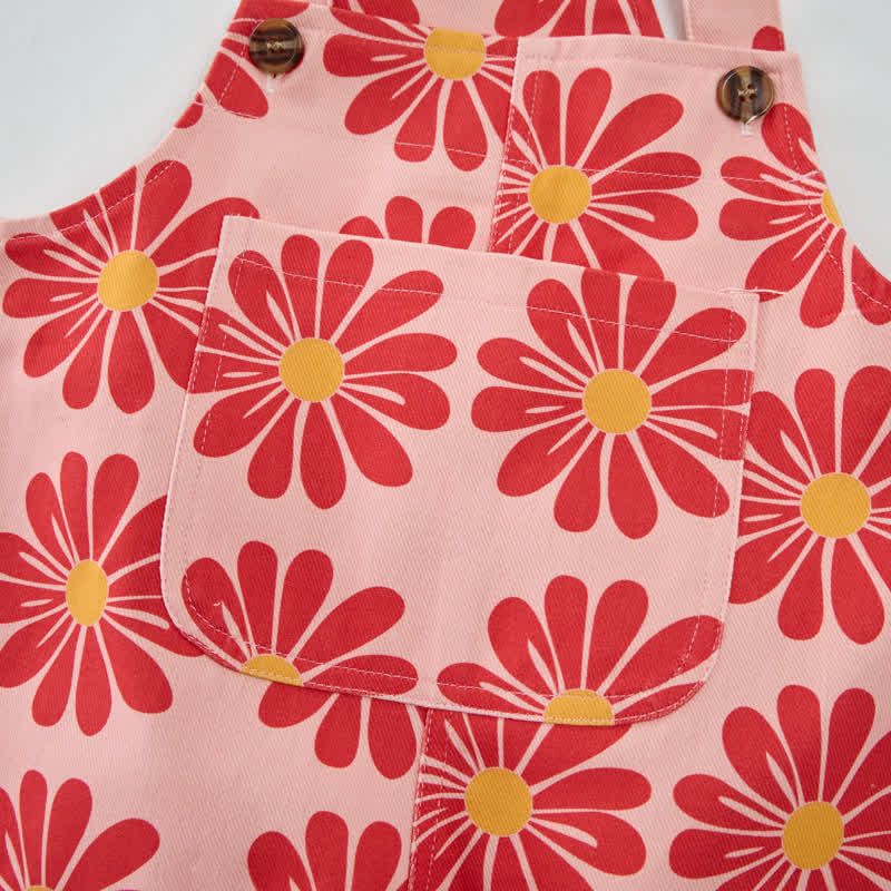 Salopette rosa a fiori per neonati e bambini piccoli - image 4