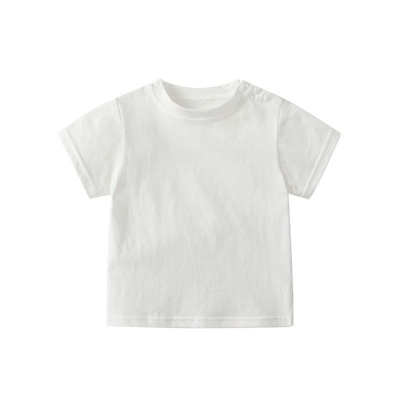 Maglietta a maniche corte tinta unita per neonati con spalline. - Bianco - 24-36 mesi - image 2