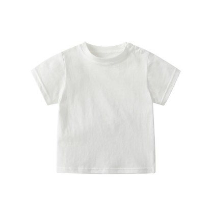 Maglietta a maniche corte tinta unita per neonati con spalline. - Bianco - 24-36 mesi - image 2