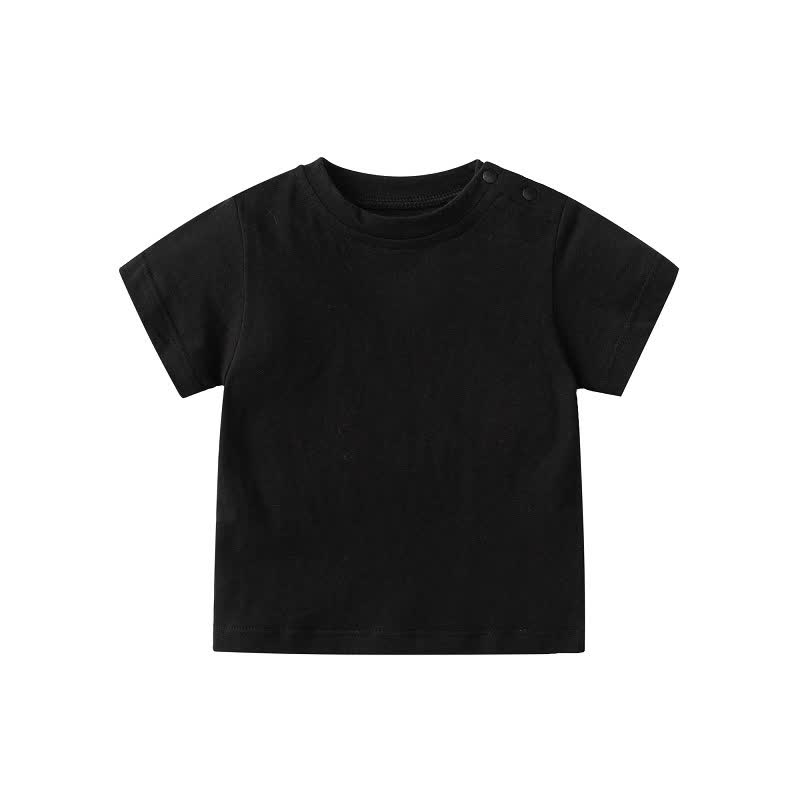 Maglietta a maniche corte tinta unita per neonati con spalline. - Nero - 24-36 mesi - image 4