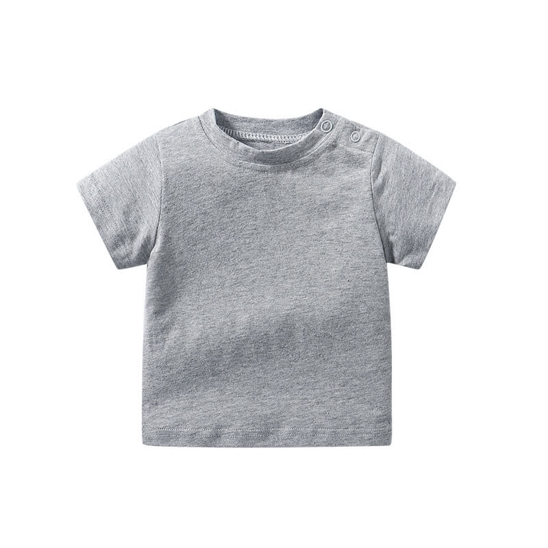 Maglietta a maniche corte tinta unita per neonati con spalline. - Grigio - 24-36 mesi - image 3