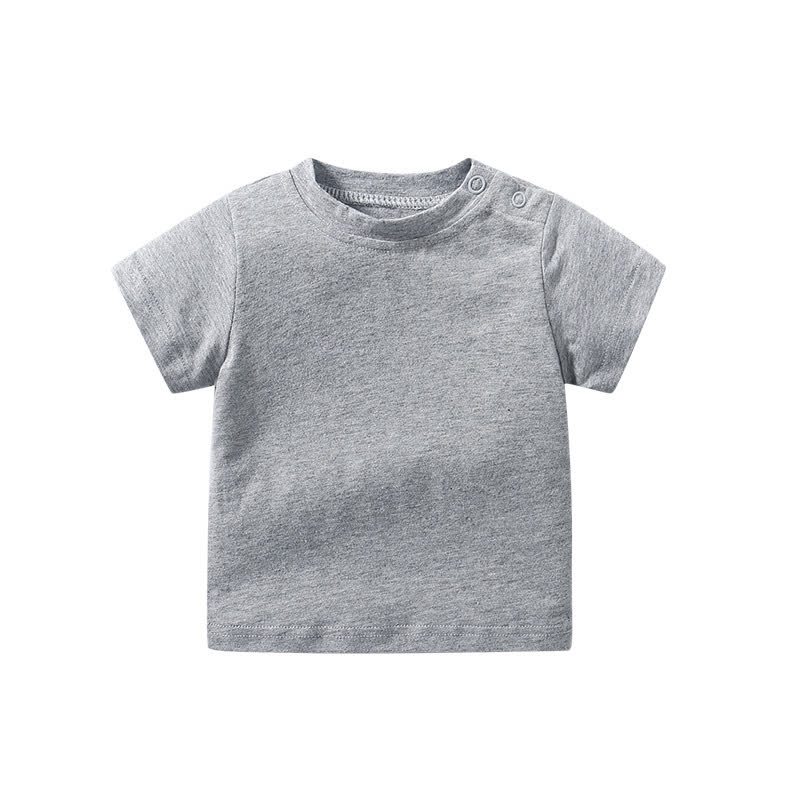 Maglietta a maniche corte tinta unita per neonati con spalline. - Grigio - 24-36 mesi - image 3
