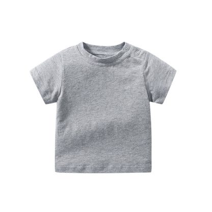 Maglietta a maniche corte tinta unita per neonati con spalline. - Grigio - 24-36 mesi - image 3