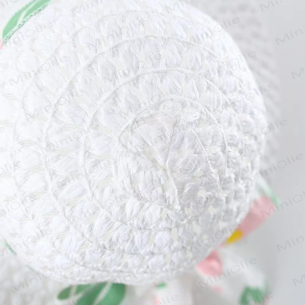Vestitino senza maniche con fiocco floreale e cappellino per bambina - image 10