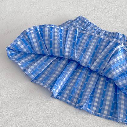 Vestito da bambina a quadretti con colletto alla marinara, gilet con fiocco o gonna a quadretti - image 7