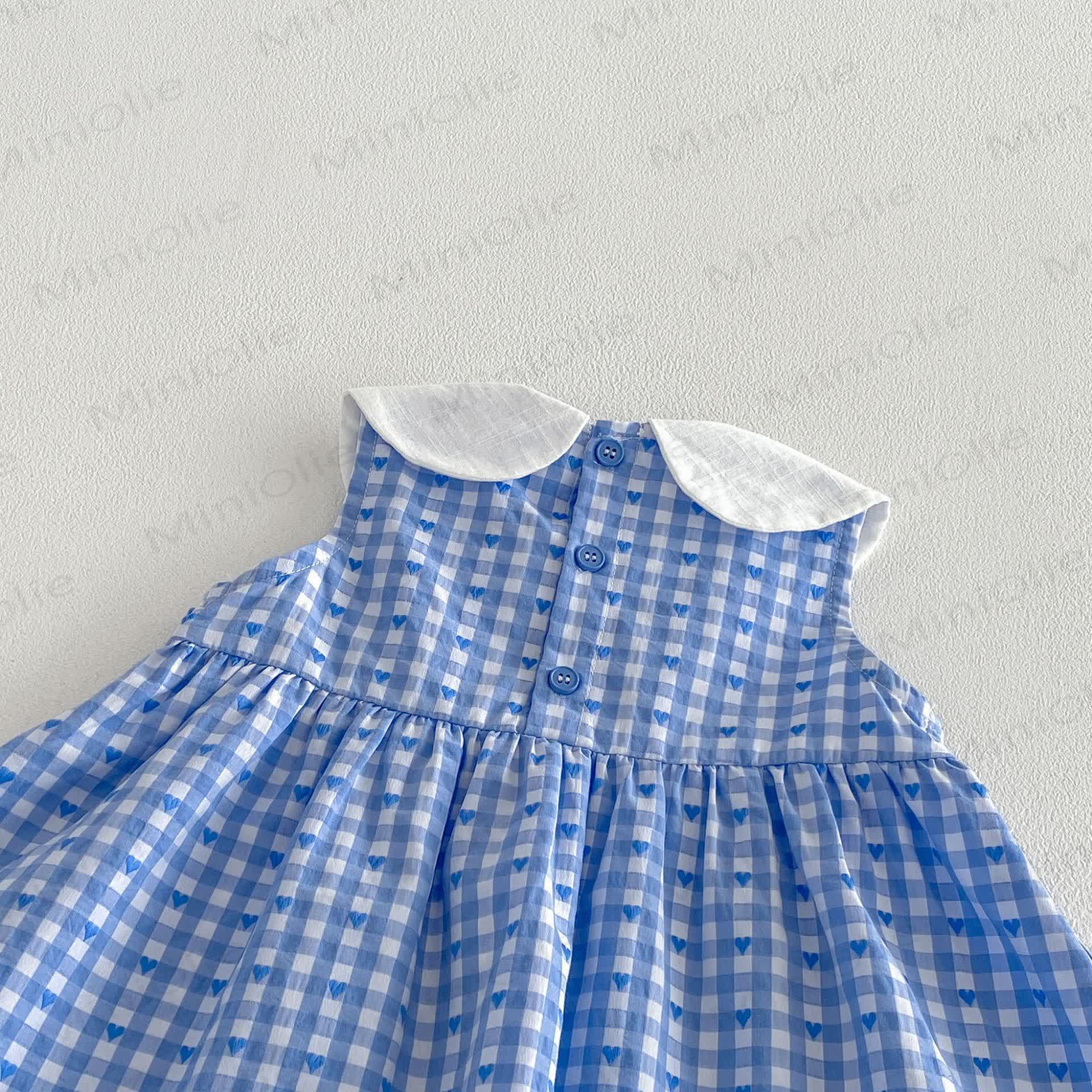 Vestito da bambina a quadretti con colletto alla marinara, gilet con fiocco o gonna a quadretti - image 11