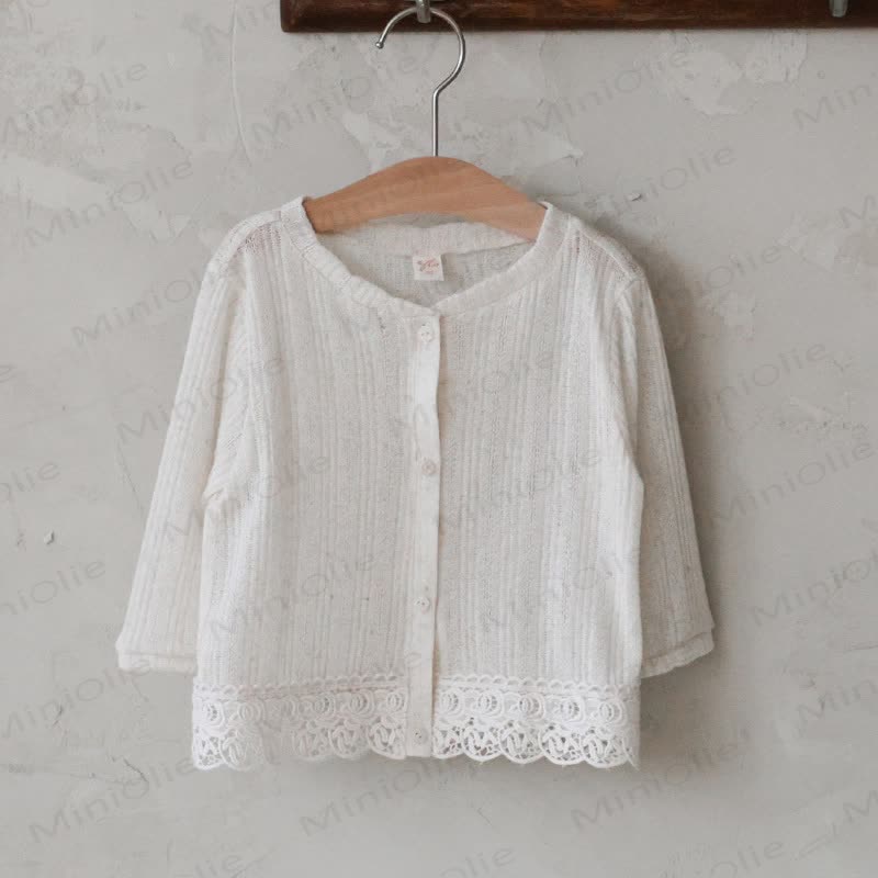 Top in pizzo per bambina - Beige - 10-11T - image 2
