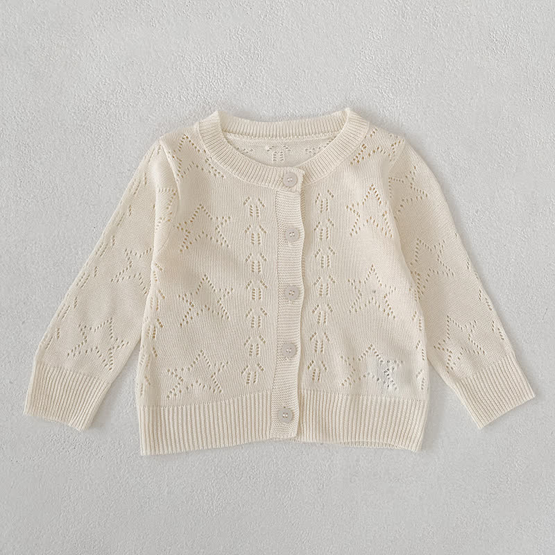 Cardigan girocollo in maglia per bambina - Beige - 2-3T - image 3