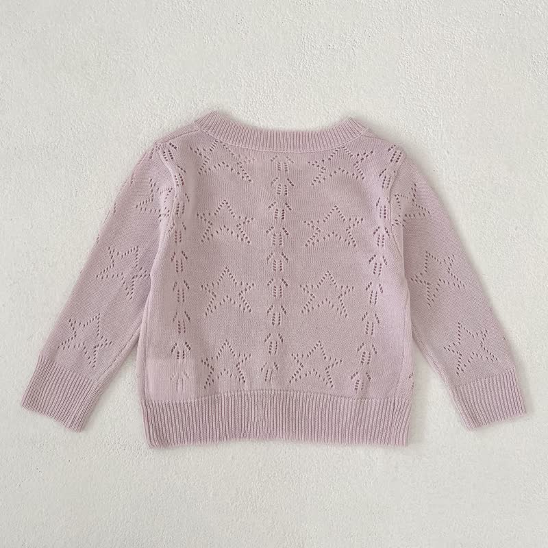 Cardigan girocollo in maglia per bambina - image 4