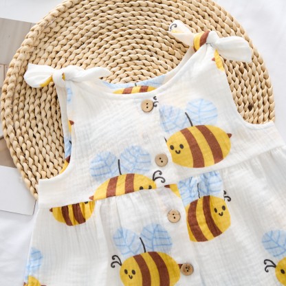 Set di 2 bretelle per bambina con stampa ape. - image 4