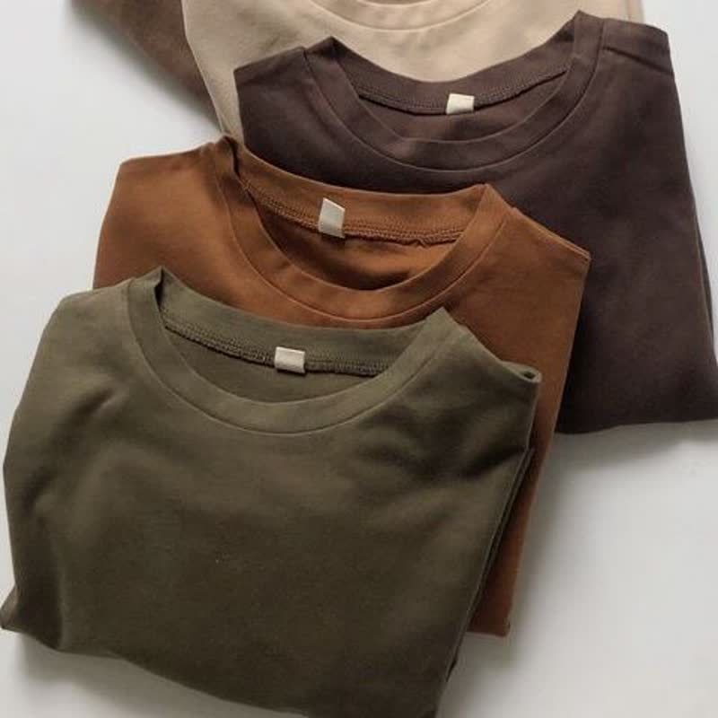 T-shirt casual a girocollo a tinta unita per bambino piccolo - image 7