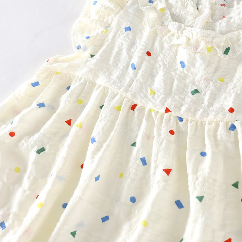 Vestito estivo bianco con maniche a volant per bambina - image 9