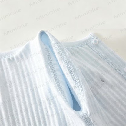 Tutina estiva in morbido cotone a coste per neonati - image 18