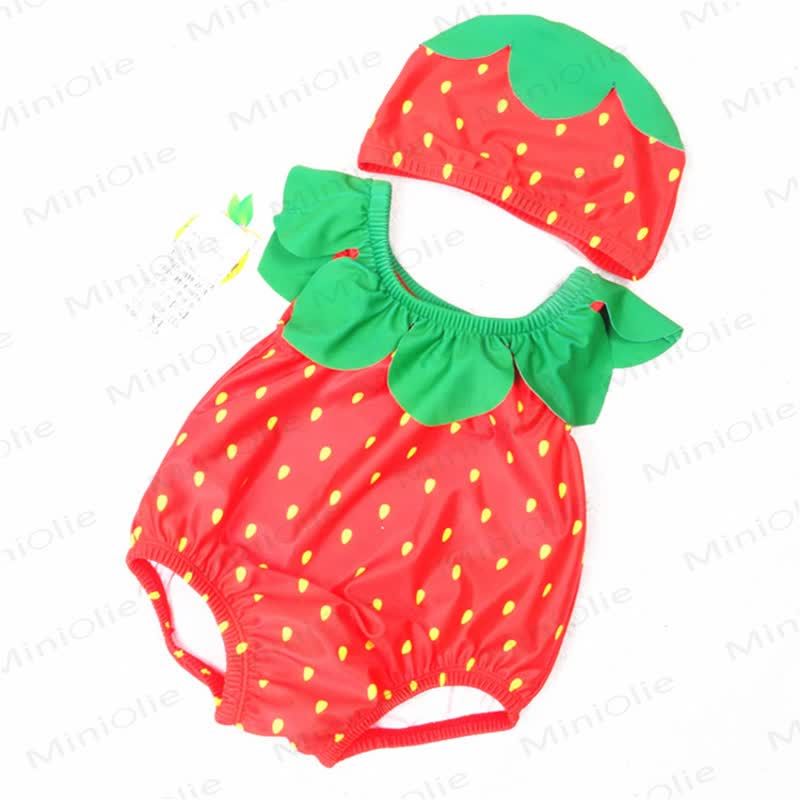 Set costume intero per neonati e bambini con tema frutta - Fragola rossa - 4-5T - image 2